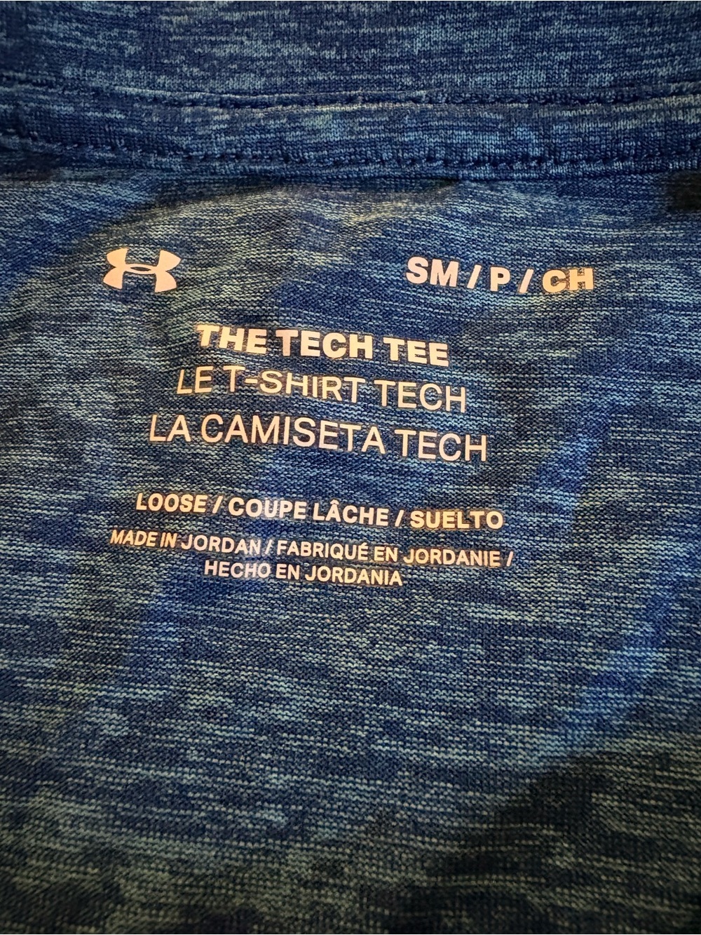 Under Armour Mens Tech Tee Blue Heather Performance Short Sleeve Shirt Small - Picture 3 of 3